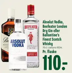 Min Købmand Absolut Vodka, Beefeater London Dry Gin eller Ballantine's Finest Scotch Whisky tilbud