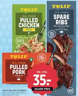 MENY Tulip Slow Cooked (Pulled Chicken, Pulled Pork, Spare Ribs) tilbud