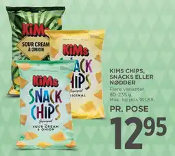 MENY Kims chips, snacks eller nødder tilbud