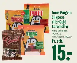 Min Købmand Toms Pingvin slikpose eller Guld Karameller tilbud