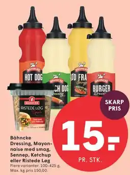 SPAR Bähncke Dressing / Mayonnaise / Ristede Løg tilbud