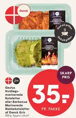SPAR Gestus hvidløgsmarinerede koteletter eller barbecue marinerede nakkekoteletter tilbud