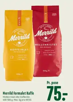 Min Købmand Merrild Formalet Kaffe tilbud