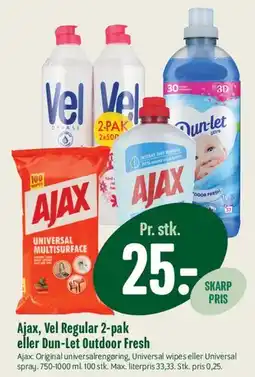 Min Købmand Ajax, Vel Regular 2-pak eller Dun-Let Outdoor Fresh tilbud