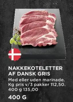 MENY Nakkekoteletter af dansk gris tilbud