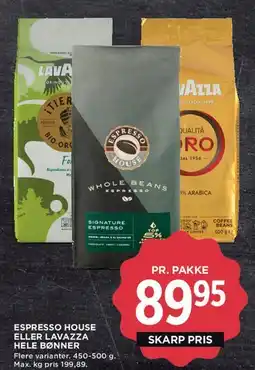 MENY Espresso House eller Lavazza hele bønner tilbud
