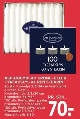 MENY Asp-Holmblad krone- eller fyrfadslys af ren stearin tilbud