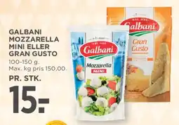 MENY Galbani mozzarella (Mini eller Gran Gusto) tilbud