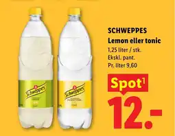 Lidl SCHWEPPES Lemon eller tonic tilbud