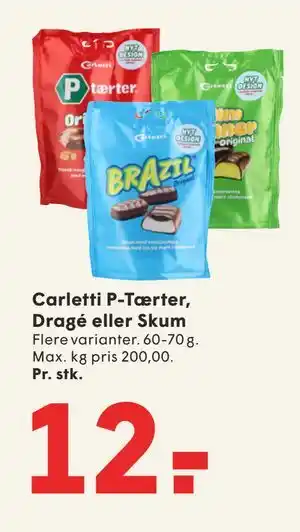 SPAR Carletti P-Tærter, Dragé eller Skum tilbud