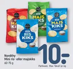 REMA 1000 Nordthy Mini ris- eller majskiks tilbud