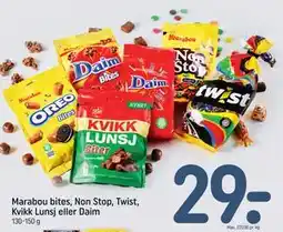 REMA 1000 Marabou bites, Non Stop, Twist, Kvikk Lunsj eller Daim tilbud