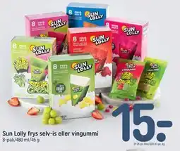 REMA 1000 Sun Lolly frys selv-is eller vingummi tilbud