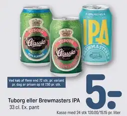 REMA 1000 Tuborg eller Brewmasters IPA tilbud