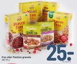 REMA 1000 Fras eller Paulúns granola tilbud