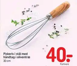 REMA 1000 Piskeris i stål med håndtag i oliventræ tilbud