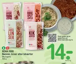 REMA 1000 REMA 1000 Bønner, linser eller kikærter tilbud