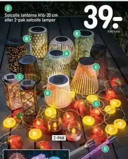 REMA 1000 Solcelle lanterne H16-20 cm eller 2-pak solcelle lamper tilbud