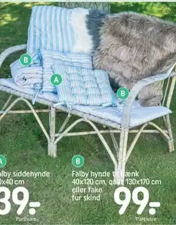 REMA 1000 Falby hynde til bænk 40x120 cm, quilt 130x170 cm eller fake fur skind tilbud