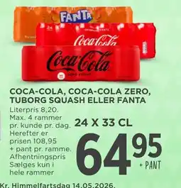 MENY COCA-COLA, COCA-COLA ZERO, TUBORG SQUASH ELLER FANTA tilbud