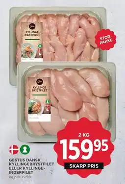 MENY GESTUS DANSK KYLLINGEBRYSTFILET ELLER KYLLINGEINDERFILET tilbud