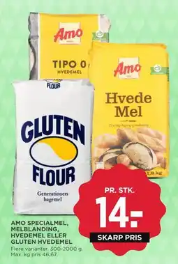 MENY AMO SPECIALMEL, MELBLANDING, HVEDEMEL ELLER GLUTEN HVEDEMEL tilbud