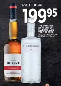 MENY THE BOTANIST ISLAY DRY GIN ELLER DE LUZE VSOP COGNAC tilbud