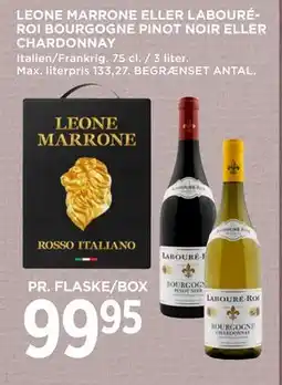 MENY LEONE MARRONE ELLER LABOURÉROI BOURGOGNE PINOT NOIR ELLER CHARDONNAY tilbud