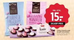 MENY TOMS CHOKOLADE ELLER GULDKNAS tilbud