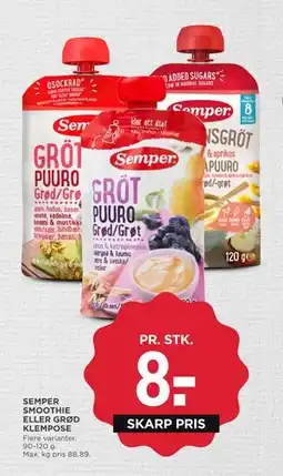 MENY SEMPER SMOOTHIE ELLER GRØD KLEMPOSE tilbud