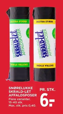 MENY SNØRELUKKE SKRALD-LET AFFALDSPOSER tilbud
