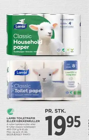 MENY LAMBI TOILETPAPIR ELLER KØKKENRULLER tilbud