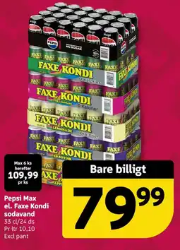 Løvbjerg Pepsi Max el. Faxe Kondi sodavand tilbud