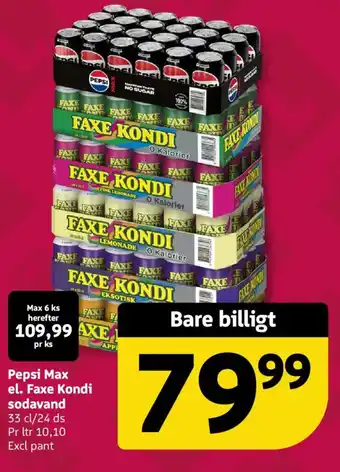 Løvbjerg Pepsi Max el. Faxe Kondi sodavand tilbud
