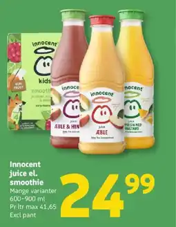 Løvbjerg Innocent juice el. smoothie tilbud