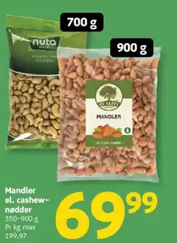 Løvbjerg Mandler el. cashew- nødder tilbud