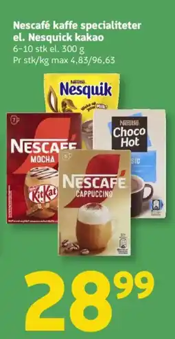 Løvbjerg Nescafé kaffe specialiteter el. Nesquick kakao tilbud