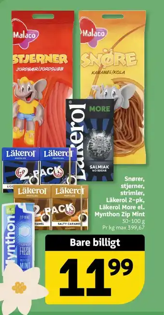 Løvbjerg Snører, stjerner, strimler, Läkerol 2-pk, Läkerol More el. Mynthon Zip Mint tilbud