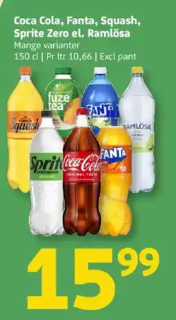 Løvbjerg Coca Cola, Fanta, Squash, Sprite Zero el. Ramlösa tilbud