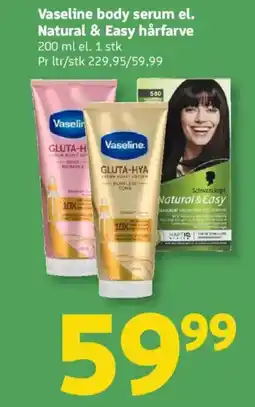 Løvbjerg Vaseline body serum el. Natural & Easy hårfarve tilbud