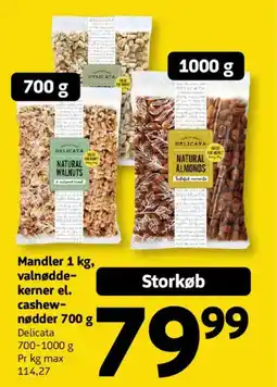 Løvbjerg Mandler , valnødde- kerner el. cashew- nødder tilbud