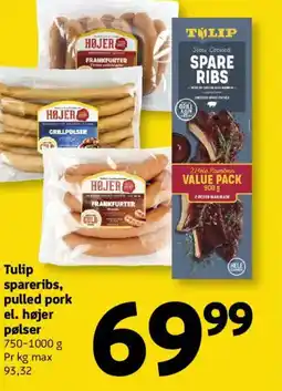 Løvbjerg Tulip spareribs, pulled pork el. højer pølser tilbud