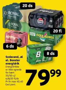 Løvbjerg Sodavand, øl el. Booster energidrik tilbud
