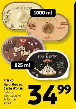 Løvbjerg Frisko favorites el. Carte d'or is Dybfrost 825-1000 ml tilbud