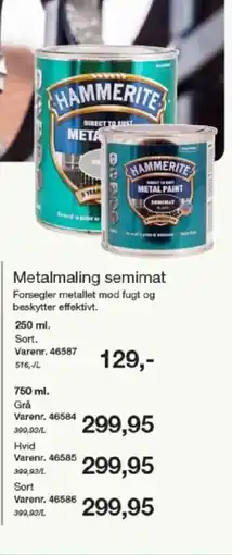 Harald Nyborg HAMMERITE Metalmaling semimat tilbud