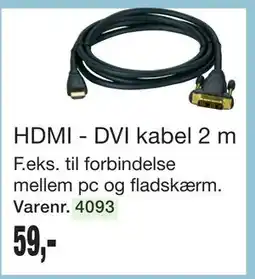 Harald Nyborg HDMI - DVI kabel 2 m tilbud