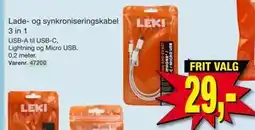 Harald Nyborg Lade- og synkroniseringskabel 3 in 1 tilbud