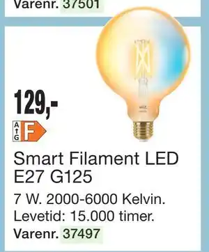 Harald Nyborg Smart Filament LED E27 G125 tilbud