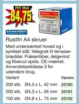 Harald Nyborg Rustfri A4 skruer tilbud