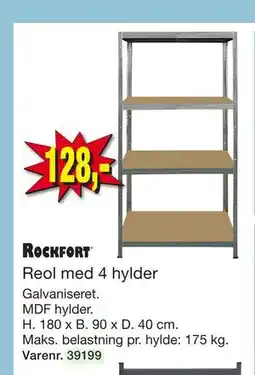 Harald Nyborg Reol med 4 hylder tilbud